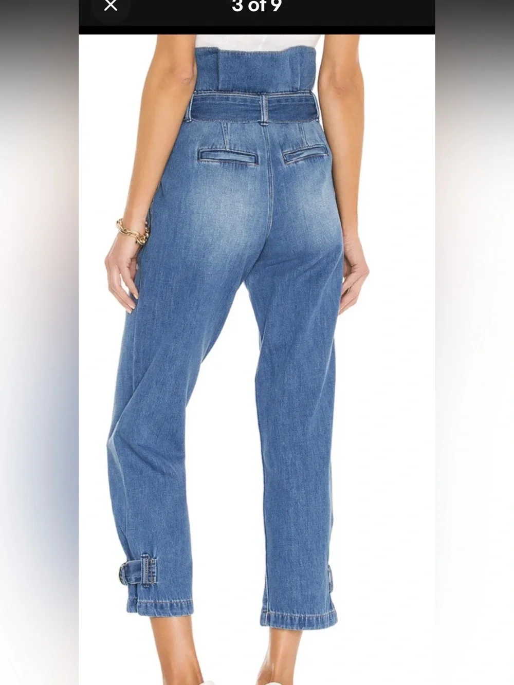Blank NYC Blue Paperbag Tie Ankle Jeans